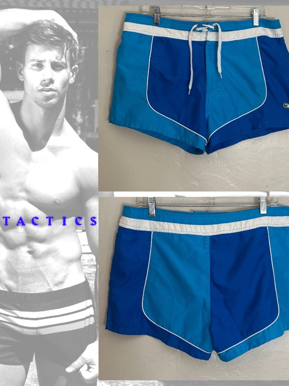 Tactics Swim Trunks Large Gently worn 100% polyester 34-36" waist 3" inseam